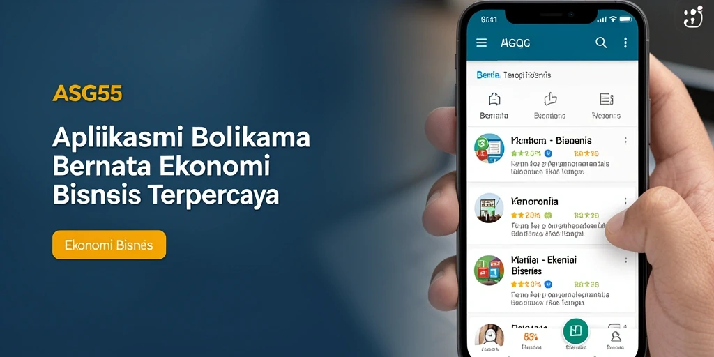 Tampilan antarmuka ASG55 dengan berbagai kategori berita ekonomi.