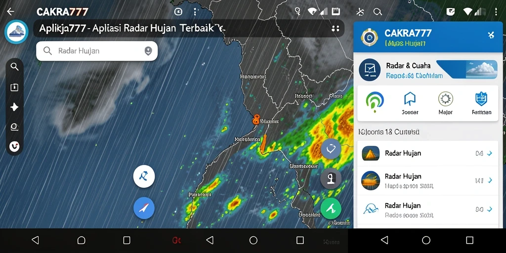 Antarmuka CAKRA777 menampilkan fungsi Radar Hujan secara jelas dan informatif.