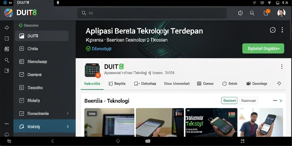 Tampilan antarmuka aplikasi DUIT8 yang modern dan informatif.