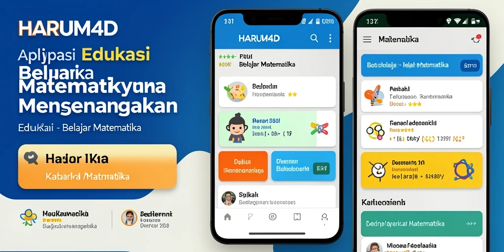 Tampilan antarmuka aplikasi HARUM4D untuk belajar matematika dengan interaktif.
