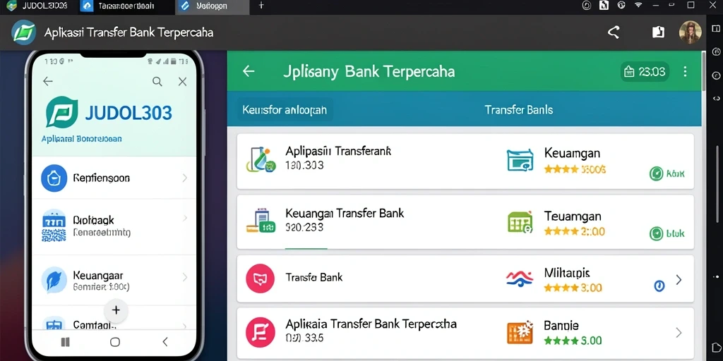Antarmuka aplikasi JUDOL303 yang sederhana dan efisien untuk Transfer Bank.