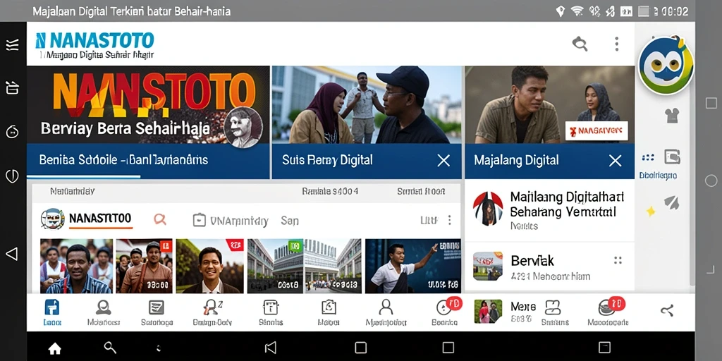 Tampilan antarmuka NANASTOTO yang modern dan menarik untuk Majalah Digital.