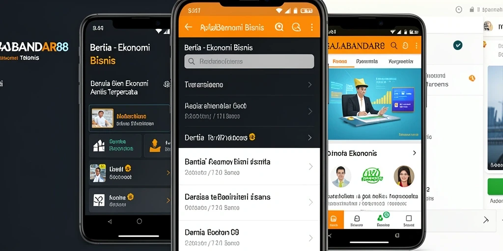 Antarmuka aplikasi RAJABANDAR88 menampilkan berita ekonomi terkini.
