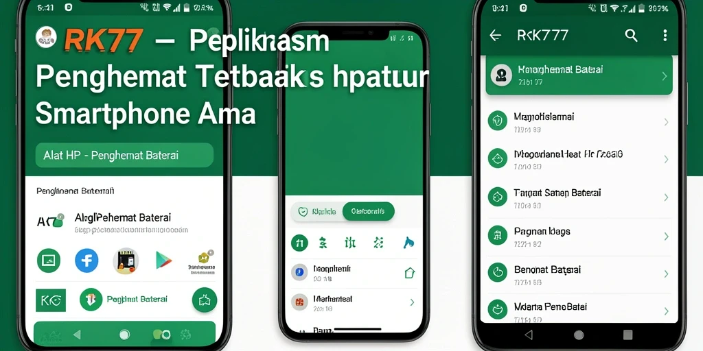 Antarmuka RK77 yang intuitif dengan fitur penghemat baterai.