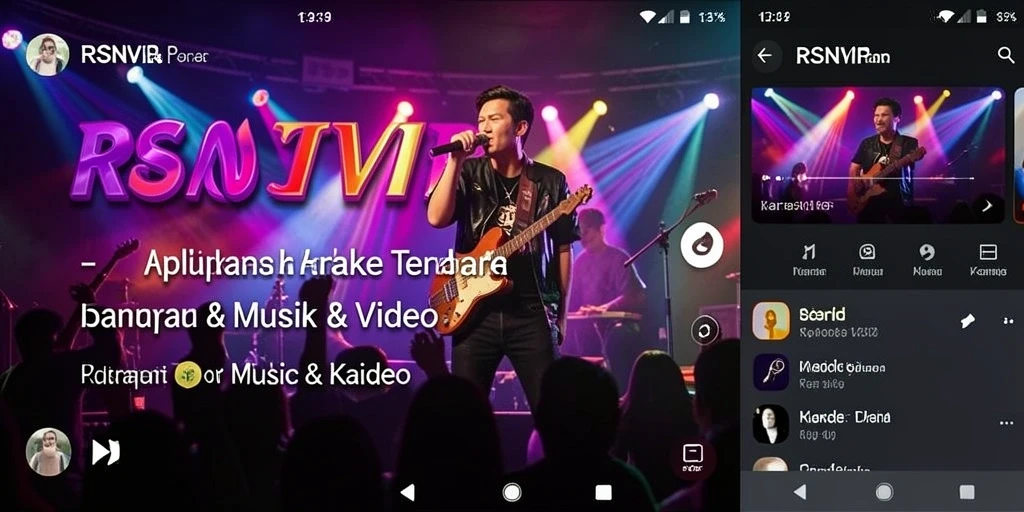 Antarmuka intuitif aplikasi Karaoke RSNVIP yang menarik.