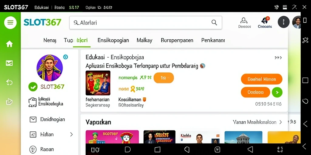 Tampilan antarmuka aplikasi Ensiklopedia SLOT367 yang menarik.