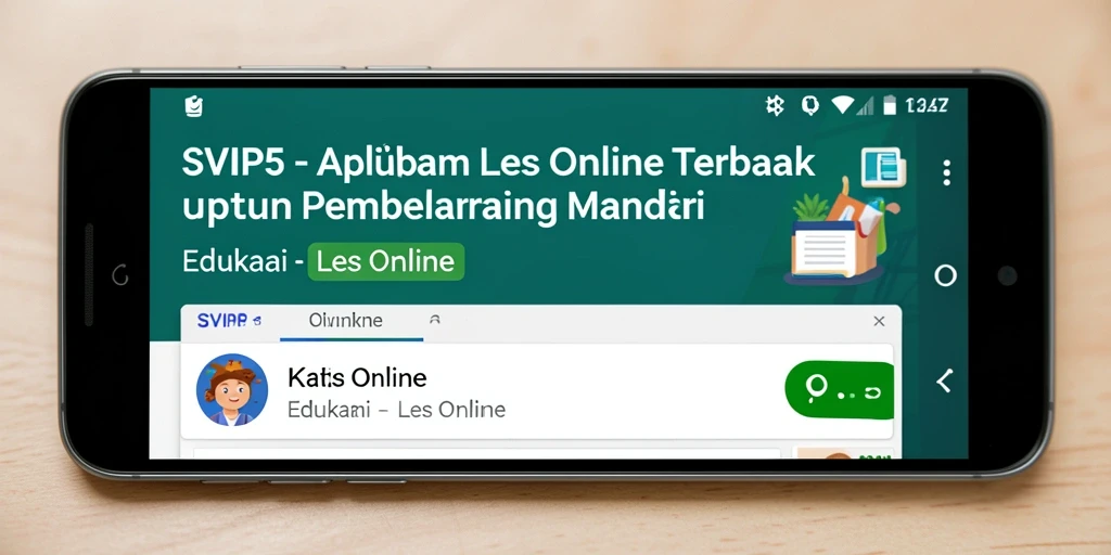 Antarmuka aplikasi SVIP5 yang menarik untuk belajar Les Online.