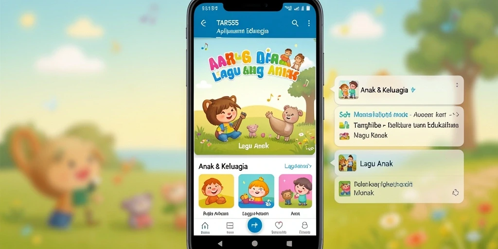 Antarmuka aplikasi TAR555 yang ceria dan penuh warna.