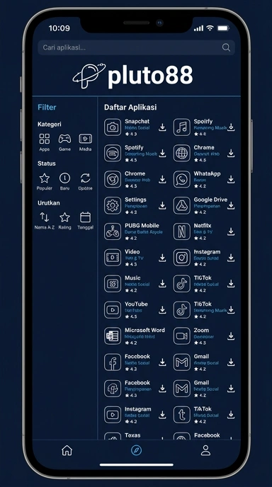 Katalog Aplikasi Populer & Kanal Uji — pluto88